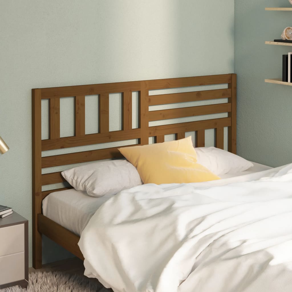 vidaXL Uzglavlje za krevet boja meda 141 x 4 x 100 cm masivna borovina