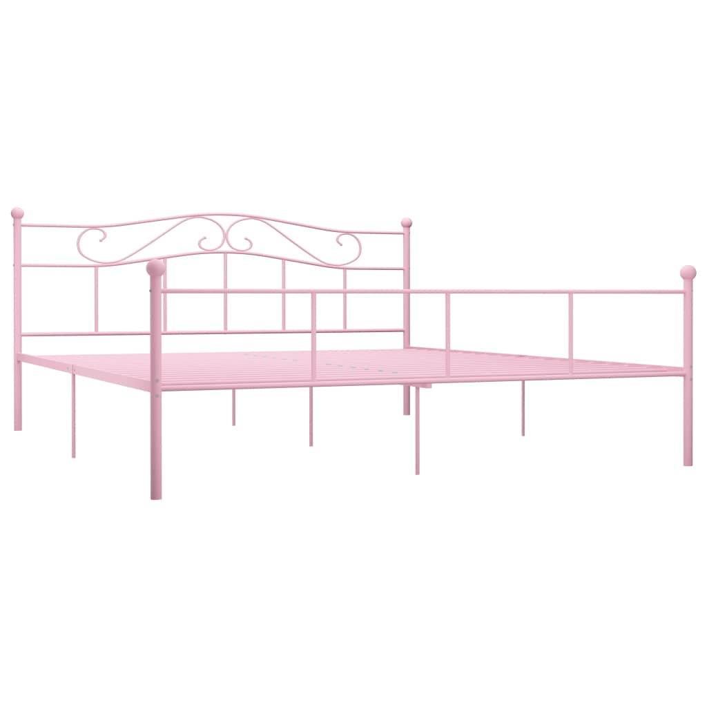 vidaXL Okvir za krevet ružičasti metalni 180 x 200 cm