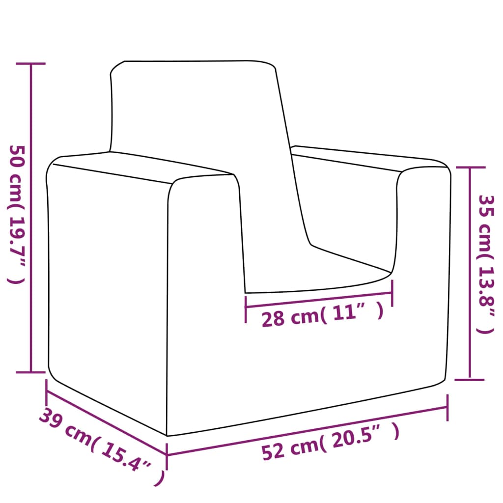 vidaXL Dječja fotelja antracit od mekanog pliša