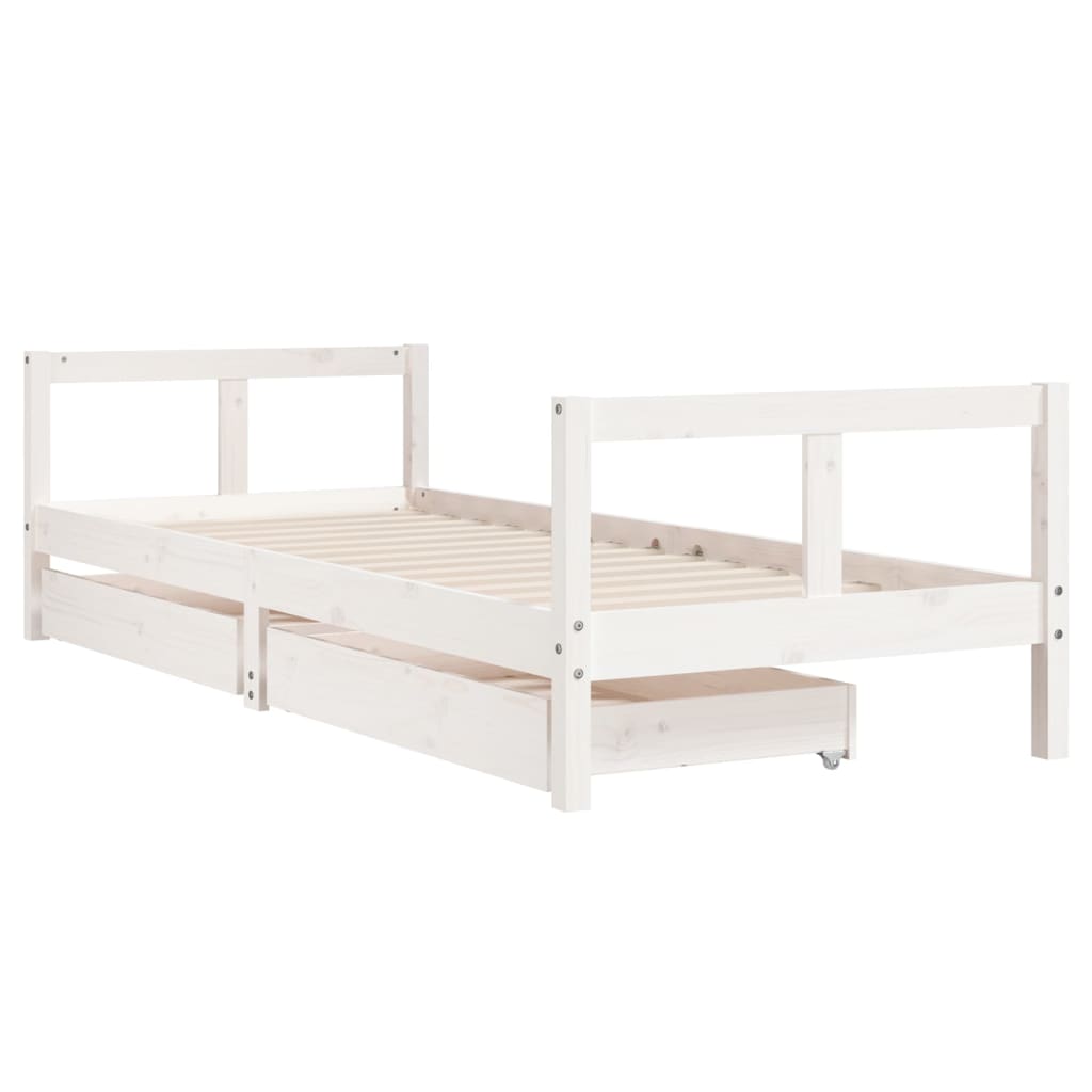 vidaXL Okvir za dječji krevet s ladicama bijeli 80x200 cm od borovine