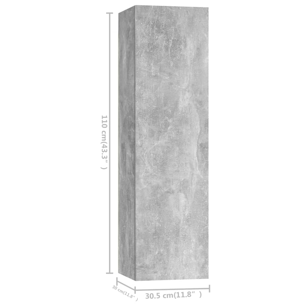 vidaXL 7-dijelni set TV ormarića siva boja betona od iverice