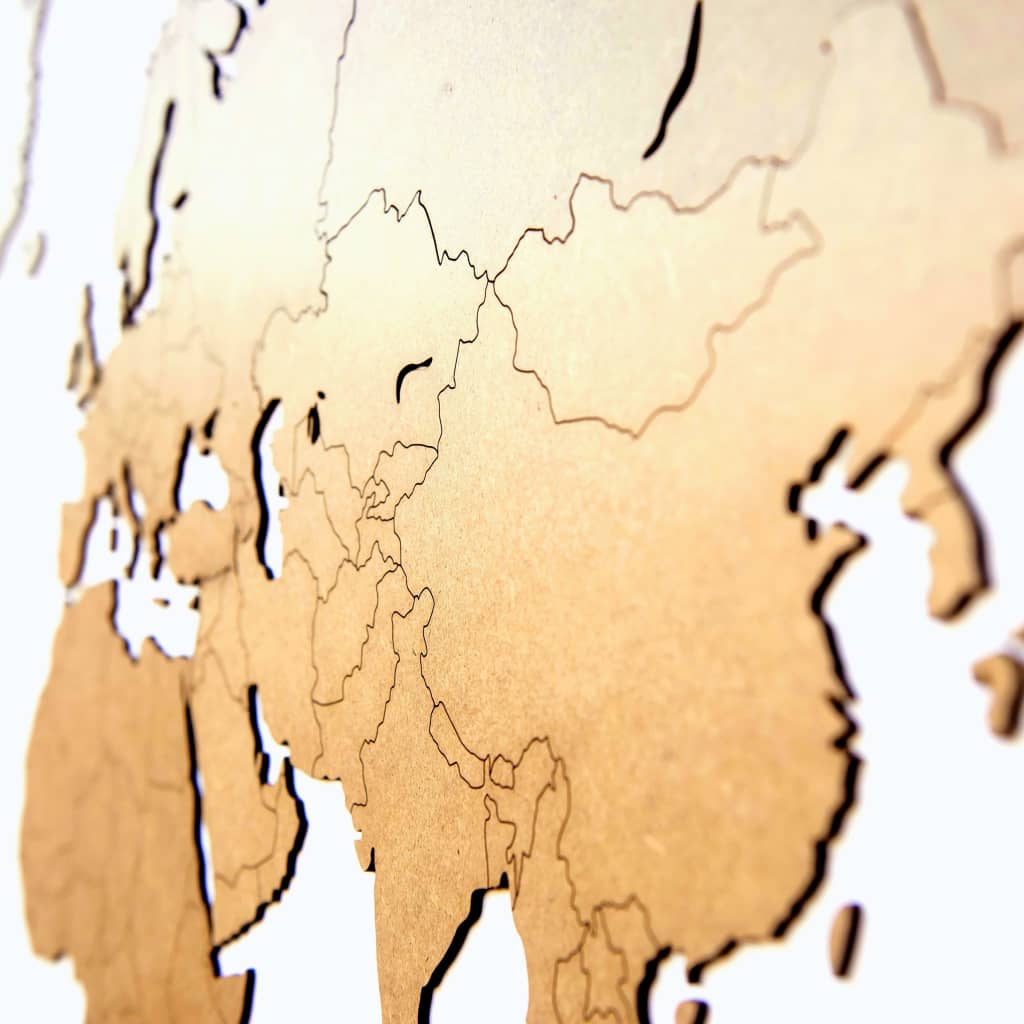 MiMi Innovations zidna drvena karta svijeta Luxury smeđa 130 x 78 cm