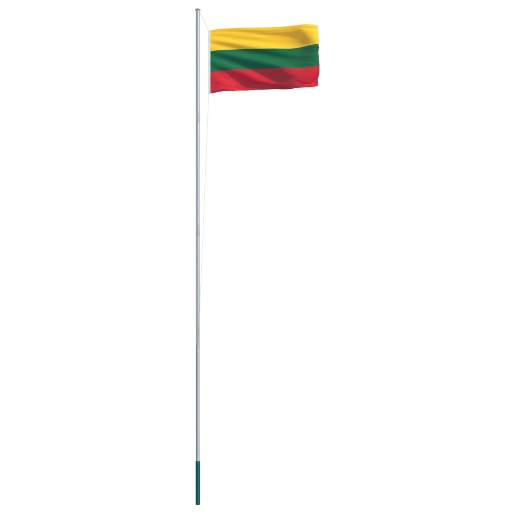 vidaXL Litavska zastava s aluminijskim stupom 6,2 m