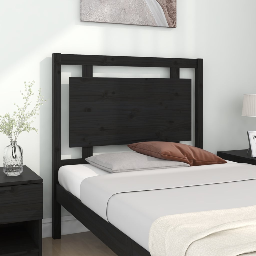 vidaXL Uzglavlje za krevet crno 95,5 x 4 x 100 cm od masivne borovine