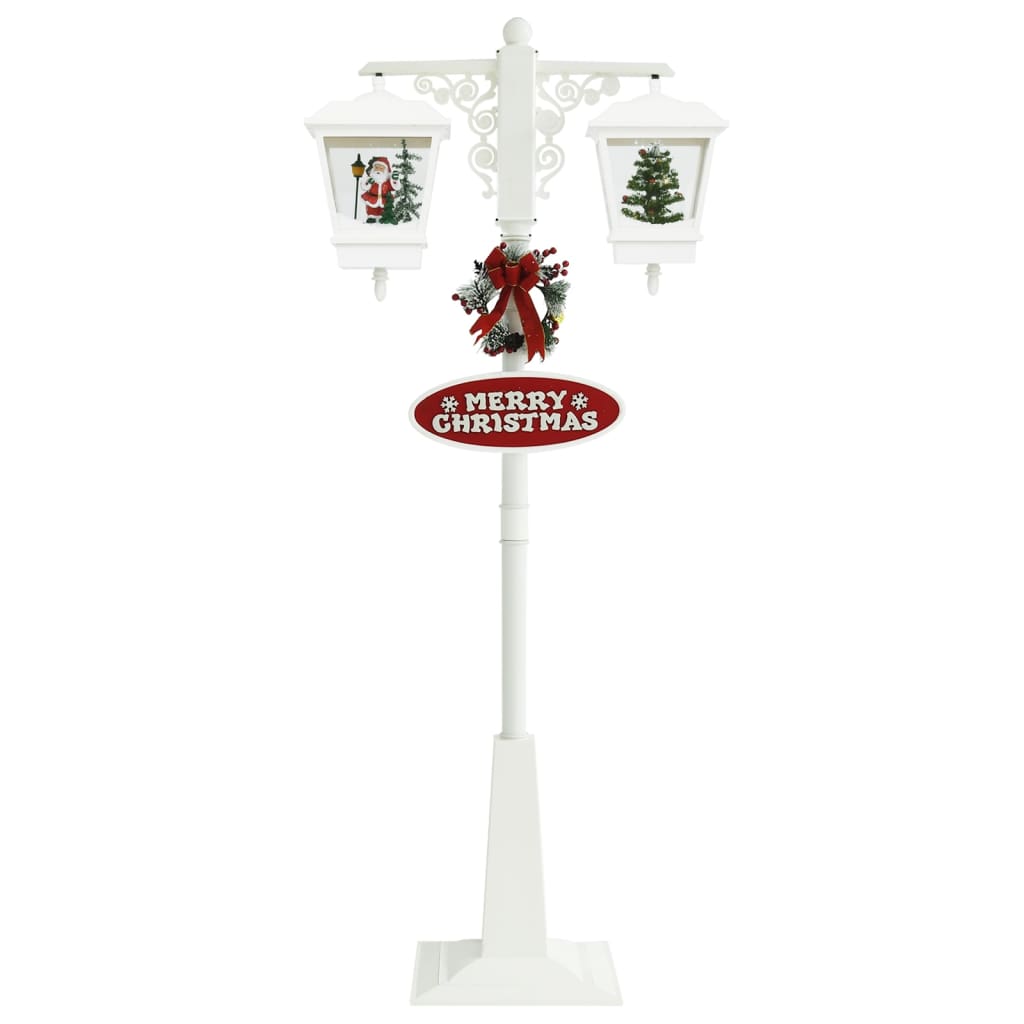 vidaXL Ulična svjetiljka s Djedom Mrazom bijelo-crvena 81x40x188cm PVC