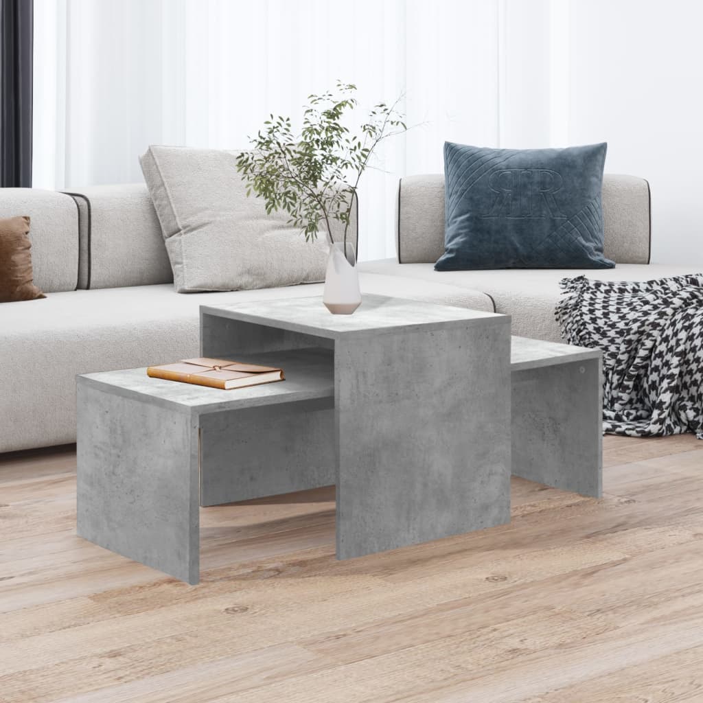 vidaXL Set stolića za kavu siva boja betona 100 x 48 x 40 cm iverica