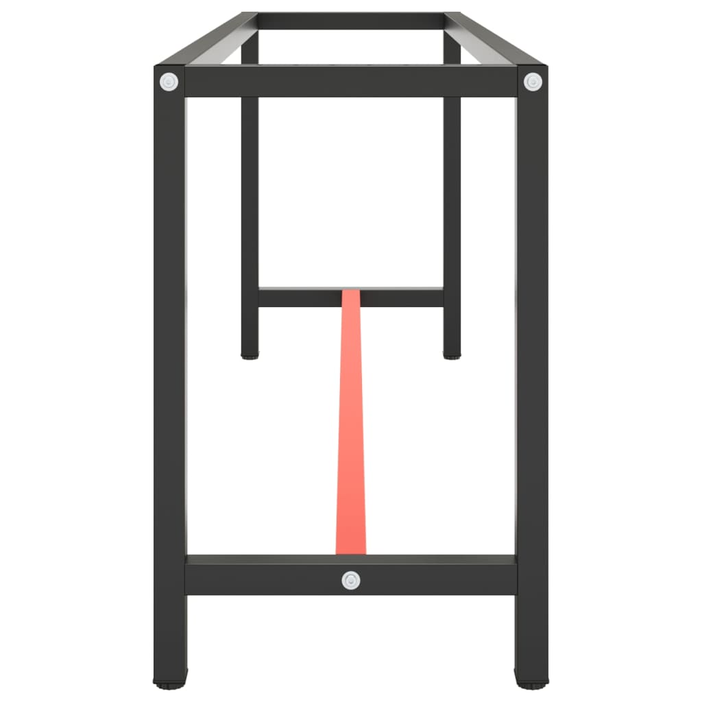 vidaXL Okvir za radni stol mat crni i mat crveni 190x50x79 cm metalni