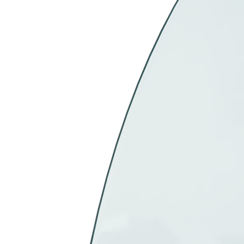 vidaXL Staklena ploča za kamin polukružna 800 x 600 mm