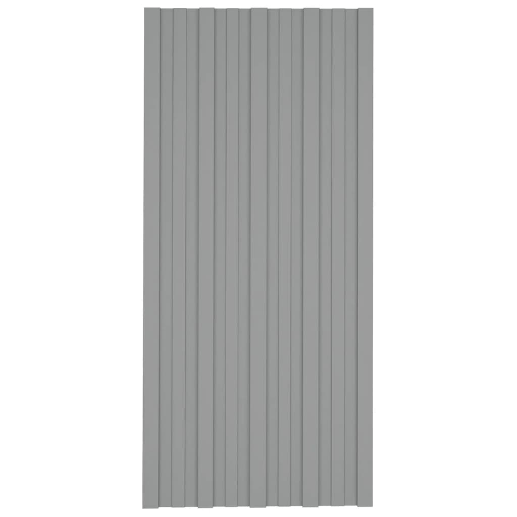 vidaXL Krovni paneli 12 kom od pocinčanog čelika sivi 100 x 45 cm