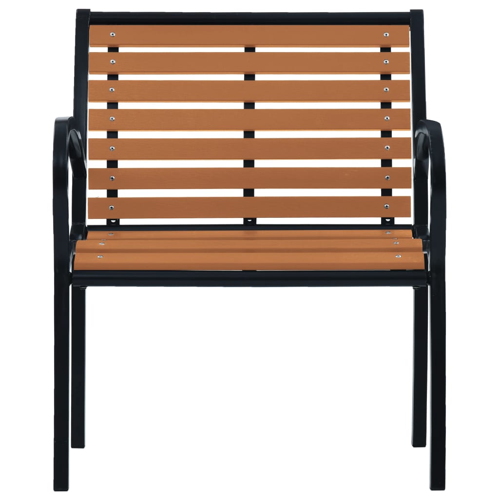 vidaXL Vrtne stolice 2 kom od čelika i WPC-a crno-smeđe