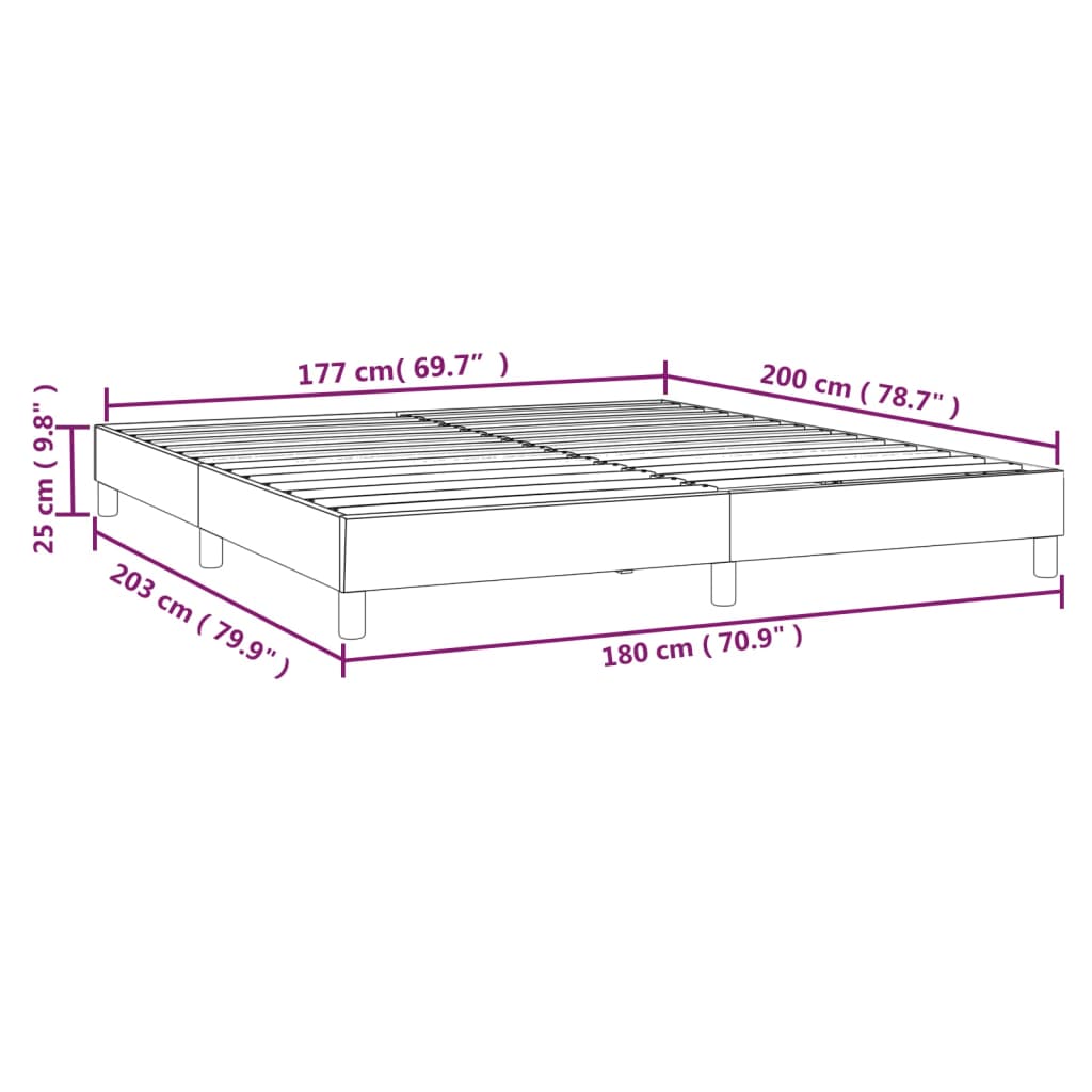 vidaXL Okvir za krevet s oprugama tamnosmeđi 180x200 cm od tkanine