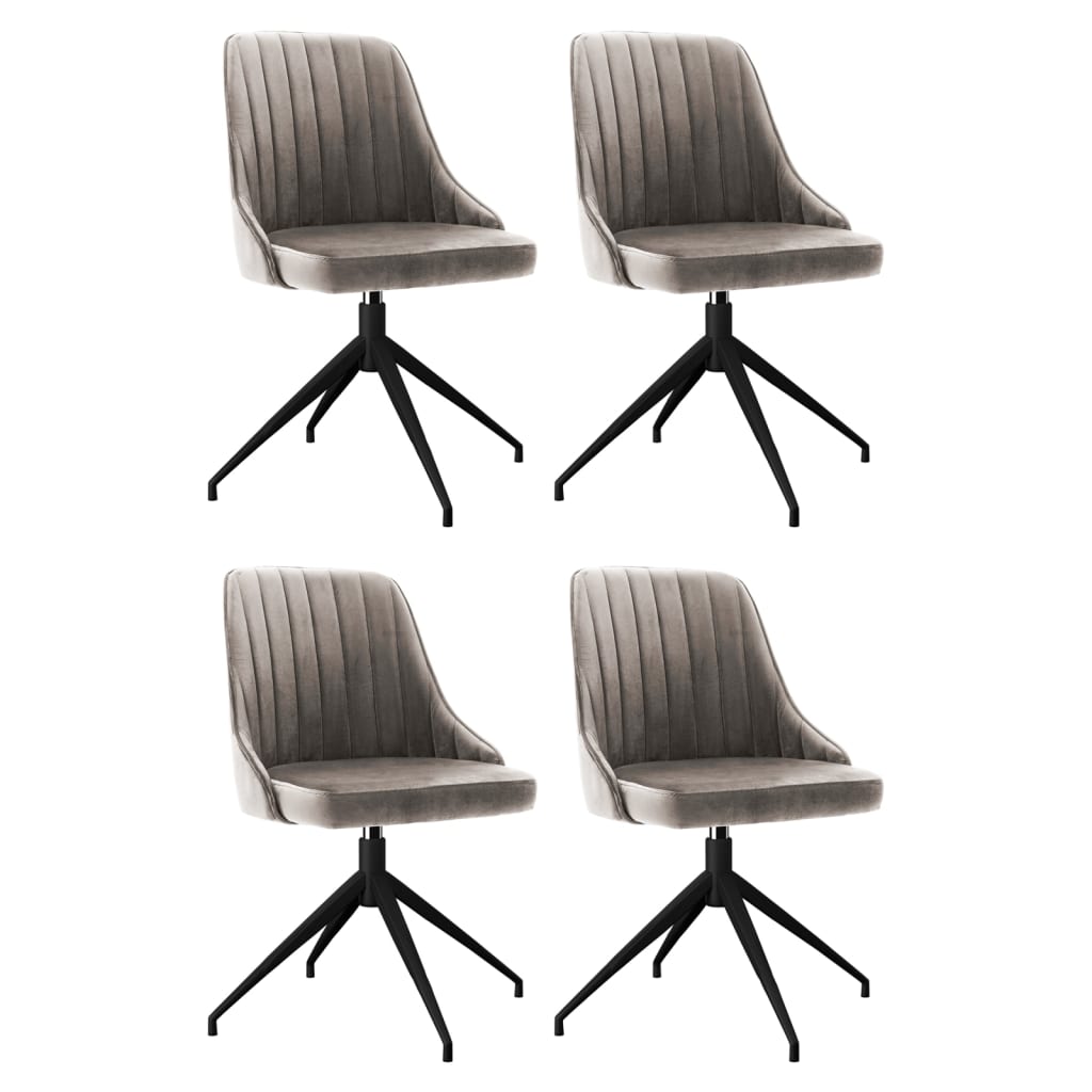 vidaXL Blagovaonske stolice 4 kom svjetlosive baršunaste