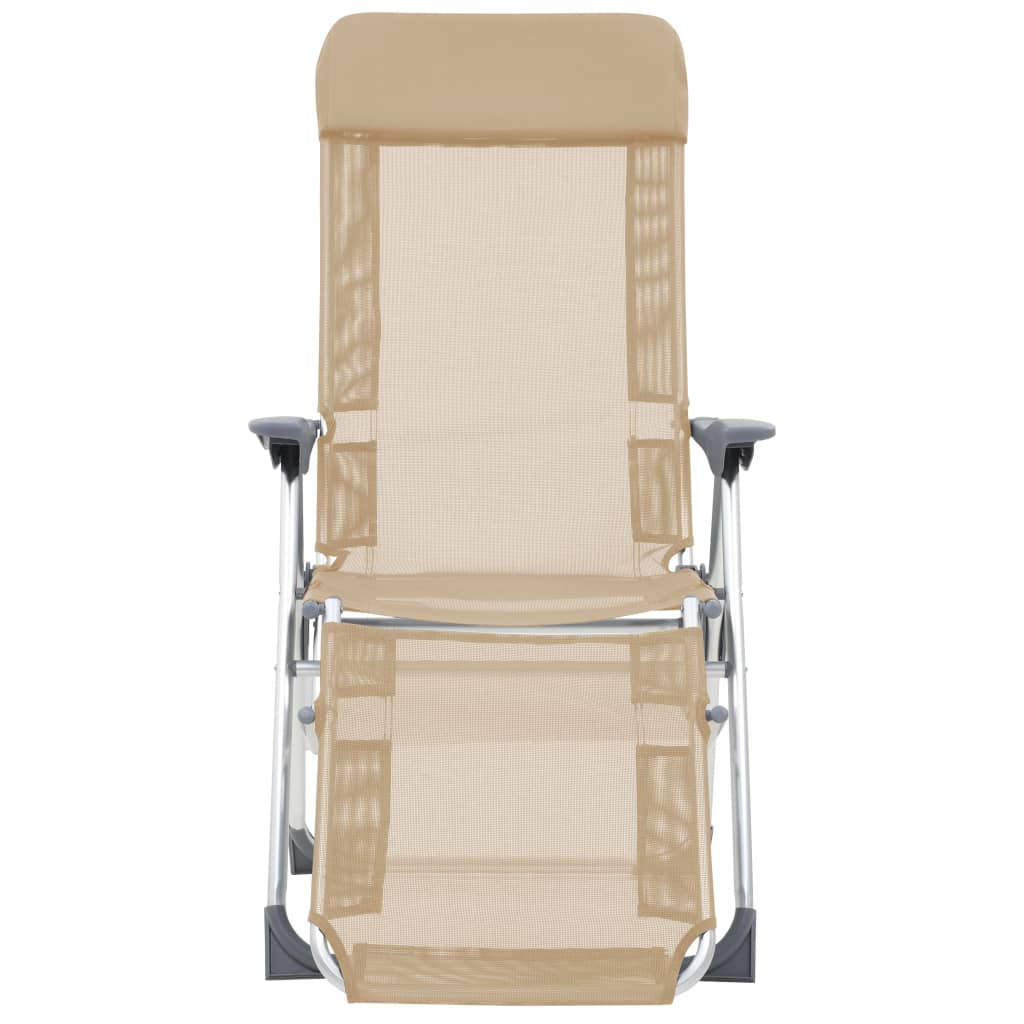 vidaXL Sklopive stolice za kampiranje s osloncima za noge 2 kom krem