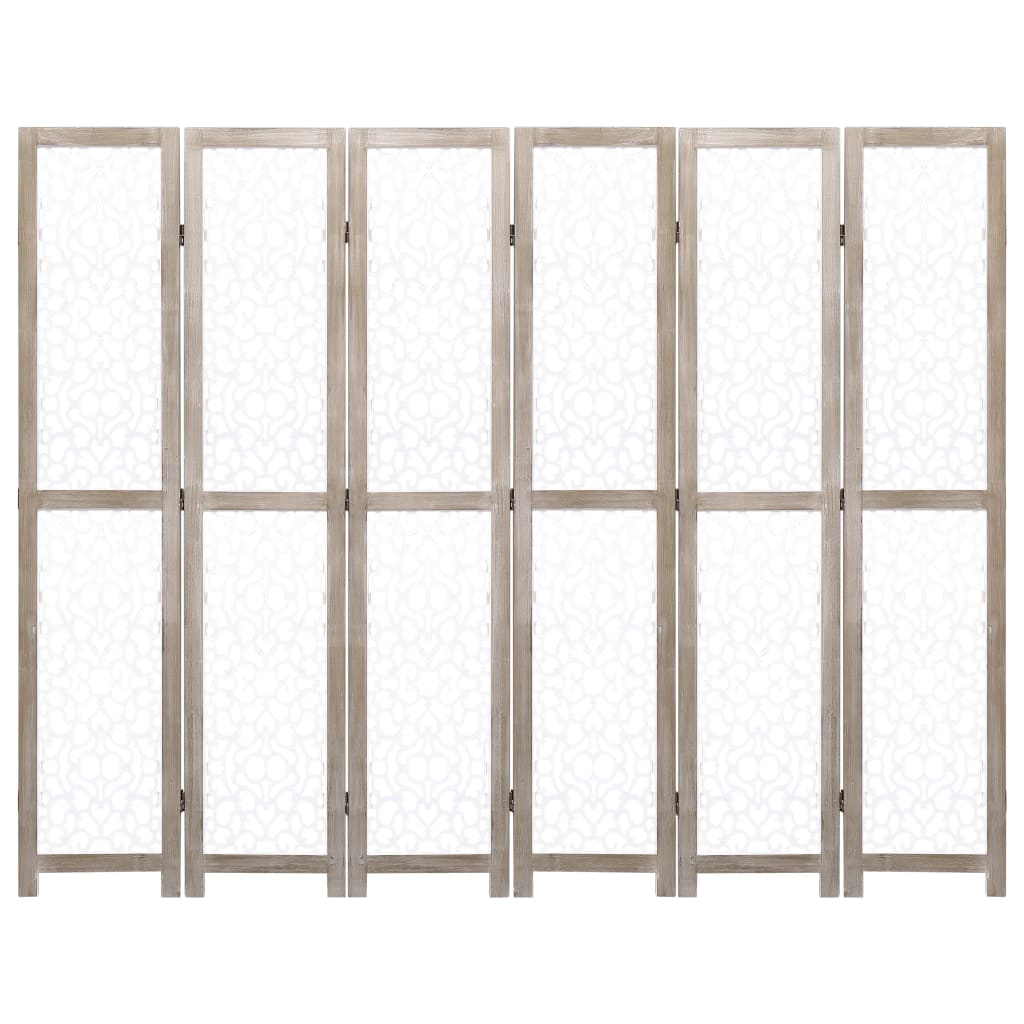 vidaXL Sobna pregrada sa 6 panela bijela 210 x 165 cm od masivnog drva