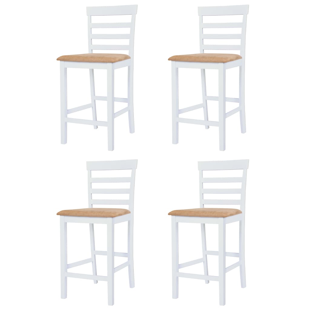 vidaXL 5-dijelni barski set stola i stolica od masivnog drva smeđe-bijeli