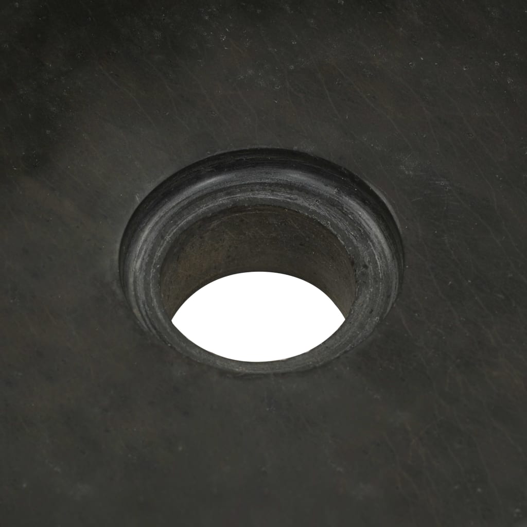 vidaXL Umivaonik od riječnog kamena 30 x 30 x 15 cm crni