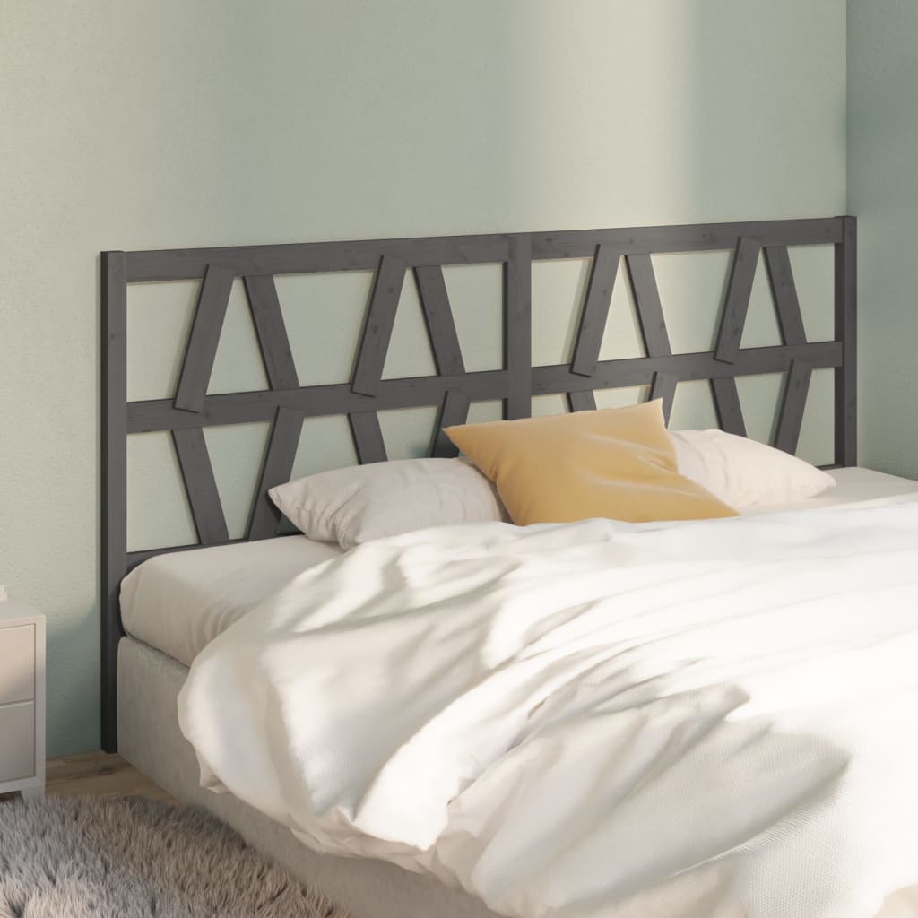 vidaXL Uzglavlje za krevet sivo 206 x 4 x 100 cm od masivne borovine
