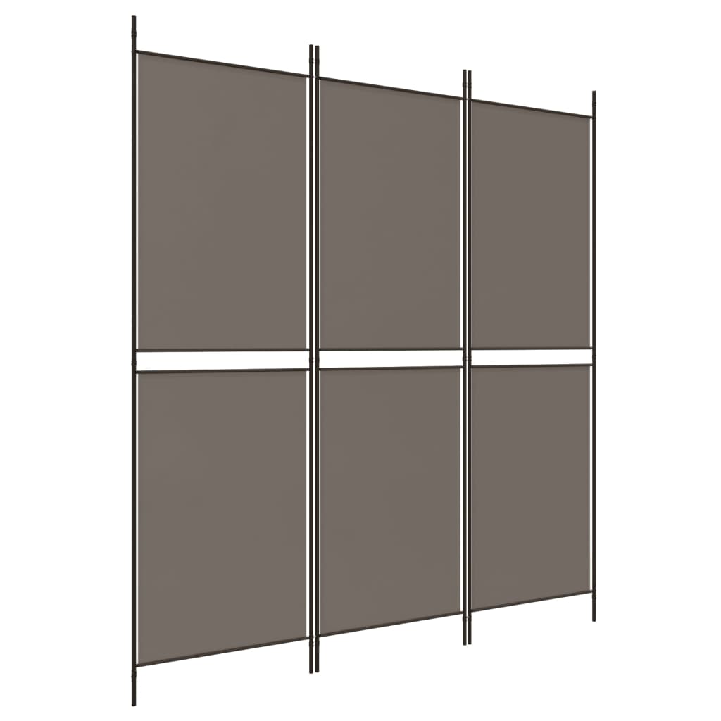 vidaXL Sobna pregrada s 3 panela antracit 150x180 cm od tkanine