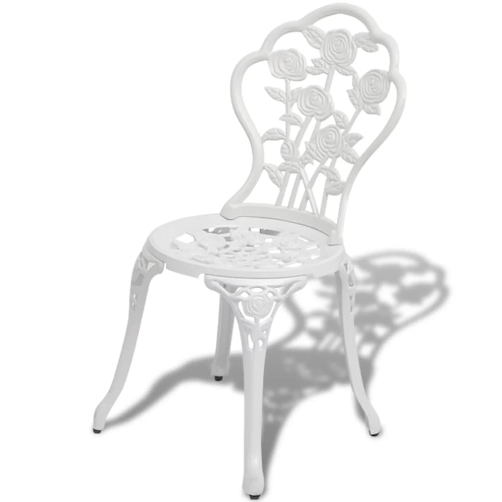 vidaXL Bistro stolice 2 kom lijevani aluminijum bijeli