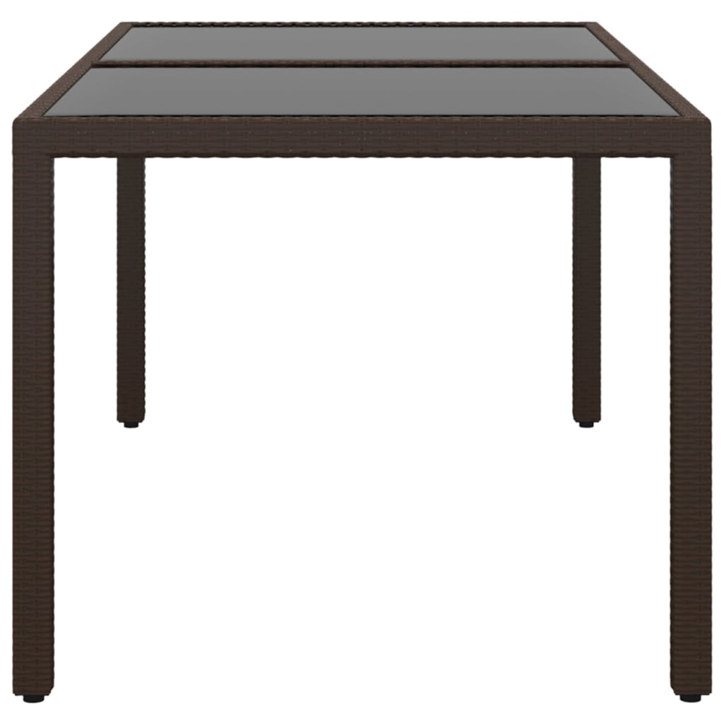 vidaXL Vrtni stol 150x90x75 cm od kaljenog stakla i poliratana smeđi