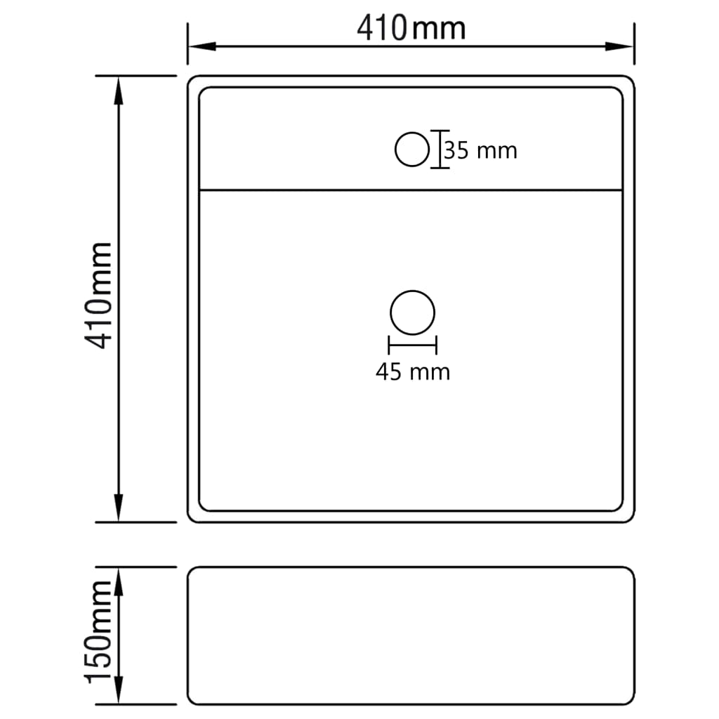 vidaXL Luksuzni četvrtasti umivaonik mat rozi 41 x 41 cm keramički
