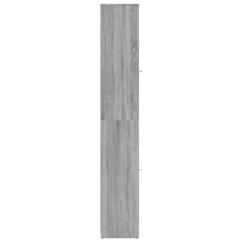 vidaXL Kupaonski ormarić sivi hrast 30x30x183,5 cm konstruirano drvo