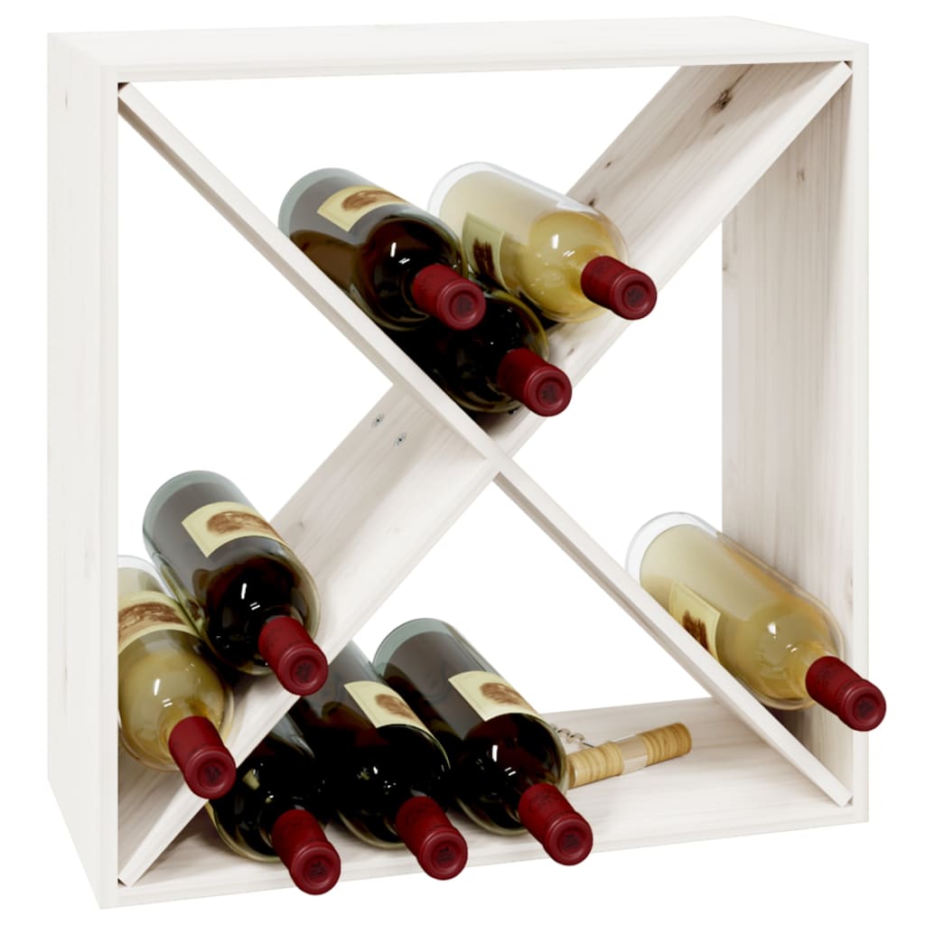 vidaXL Ormarić za vino bijeli 62 x 25 x 62 cm od masivne borovine