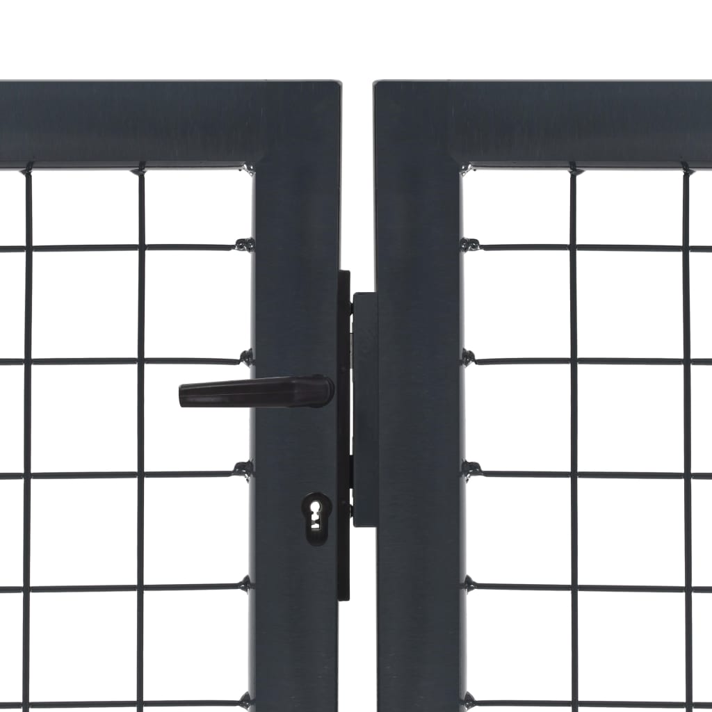 vidaXL Vrtna vrata sa stupovima čelična 350 x 120 cm antracit