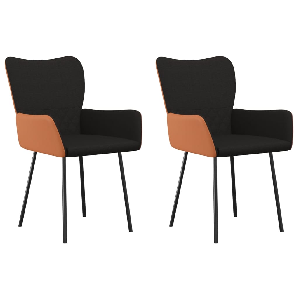 vidaXL Blagovaonske stolice od tkanine i umjetne kože 2 kom crne