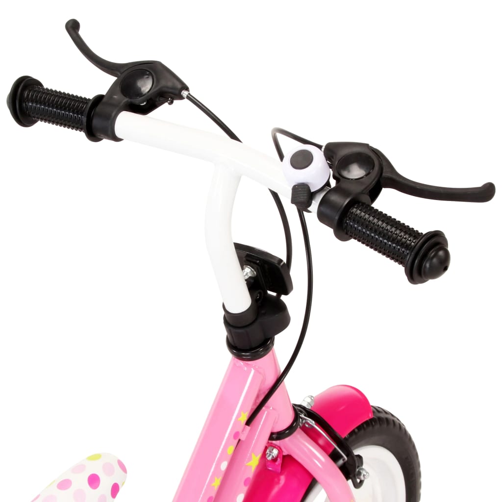 vidaXL Dječji bicikl 12 inča bijelo-ružičasti