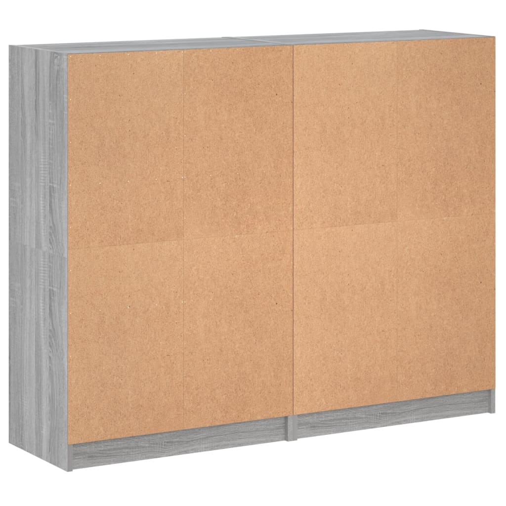vidaXL Regal za knjige s vratima siva boja hrasta 136x37x109 cm drveni