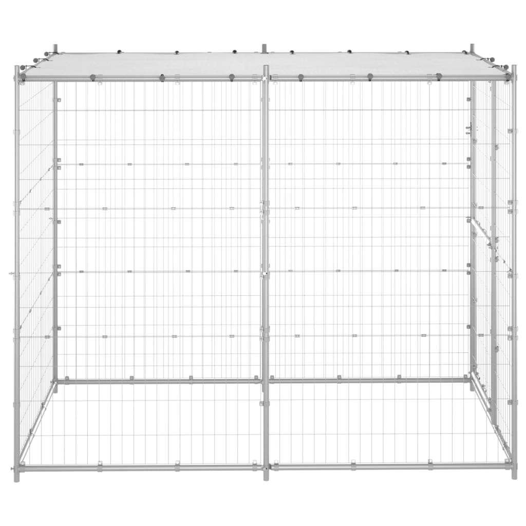 vidaXL Vanjski kavez za pse s krovom pocinčani čelik 110x220x180 cm