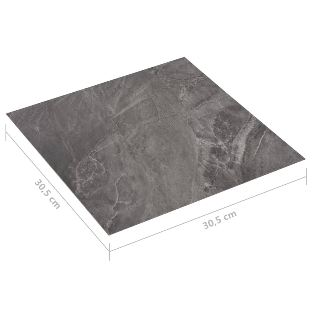 vidaXL Samoljepljive podne obloge 20 kom PVC 1,86 m² crne s uzorkom
