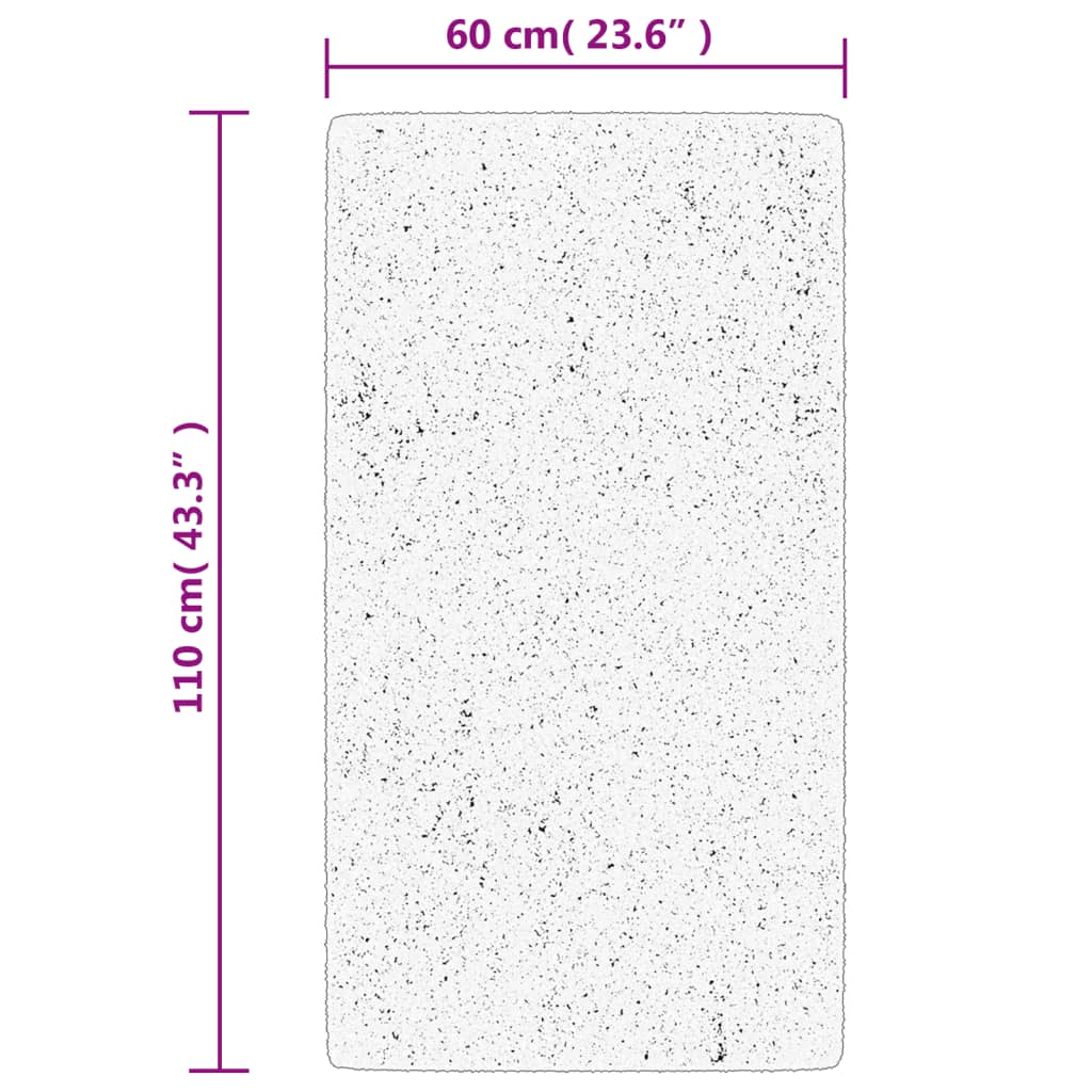 vidaXL Čupavi tepih PAMPLONA s visokim vlaknima crni-krem 60 x 110 cm