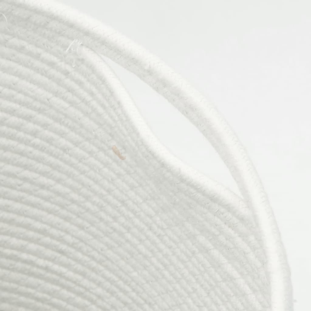 vidaXL Košara za pohranu s poklopcem smeđe-bijela Ø 40x35 cm pamučna