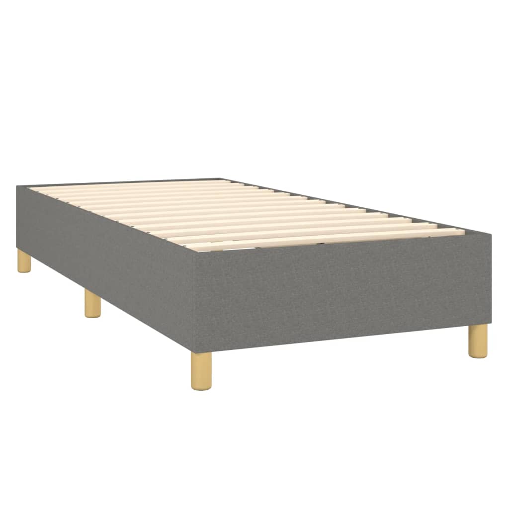 vidaXL Okvir za krevet s oprugama tamnosivi 100 x 200 cm od tkanine