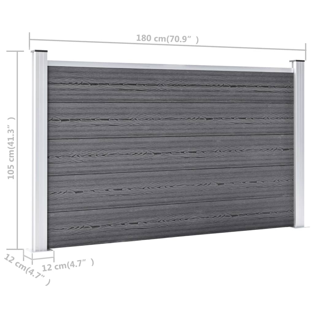 vidaXL Vrtna ograda od WPC-a 526 x 106 cm siva