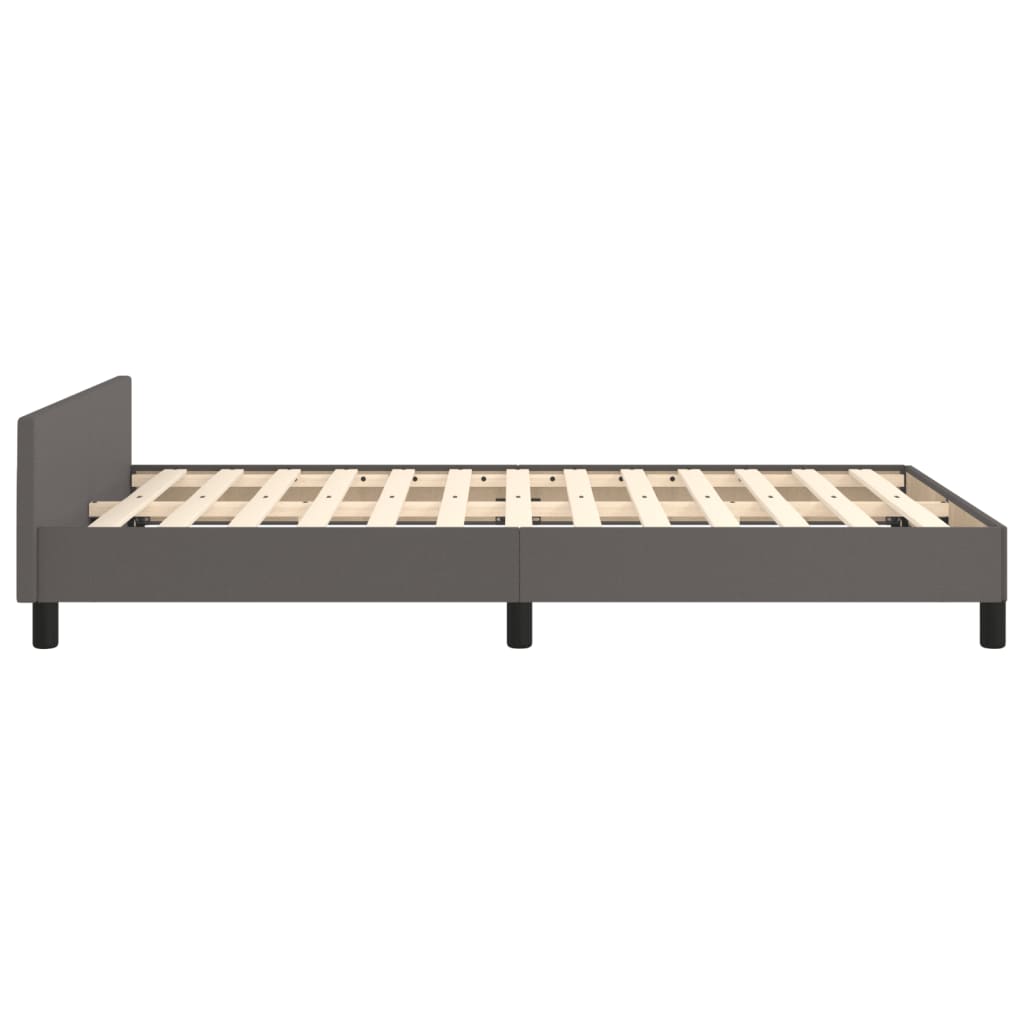 vidaXL Okvir za krevet s uzglavljem sivi 120 x 190 cm od umjetne kože