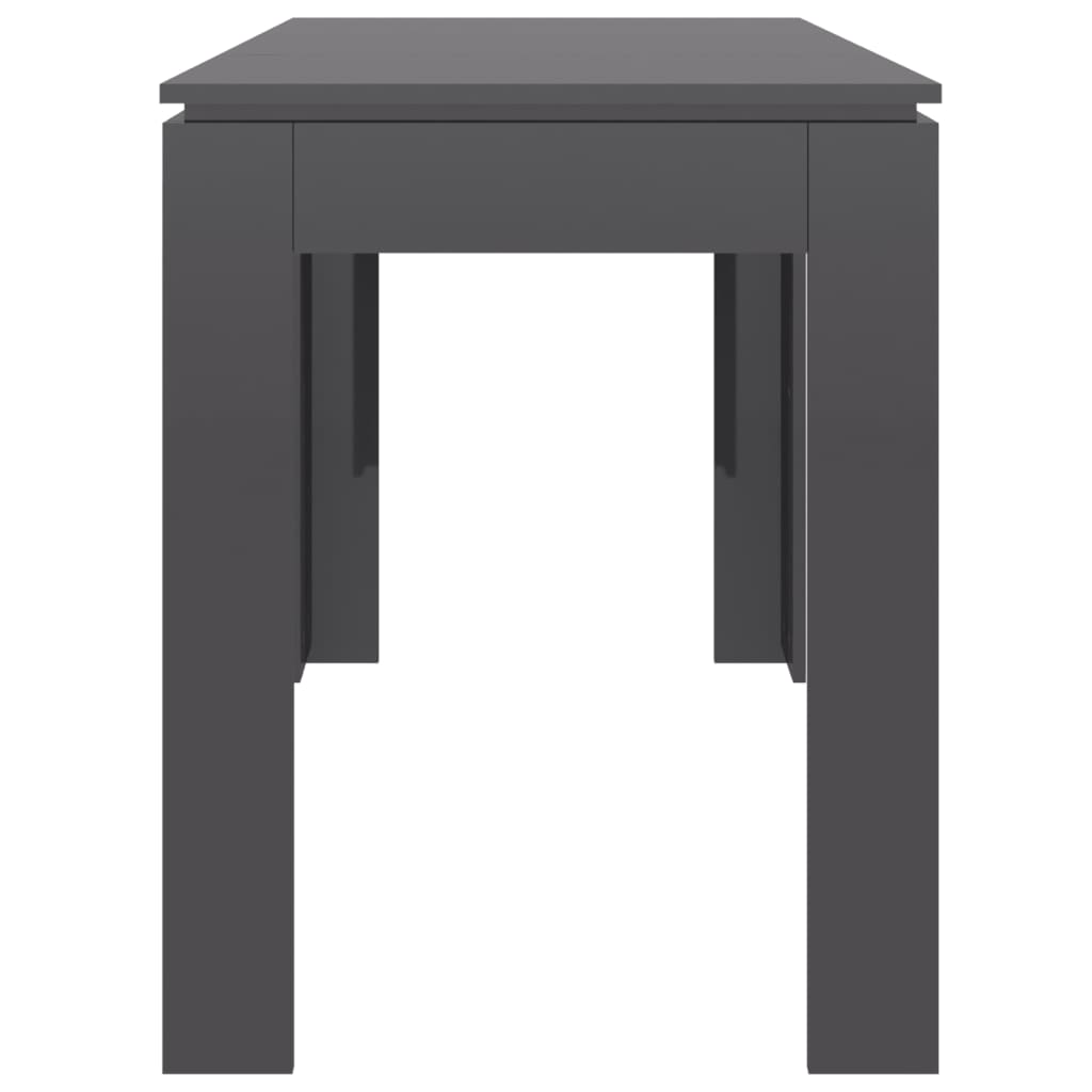 vidaXL Blagovaonski stol visoki sjaj sivi 120 x 60 x 76 cm od iverice