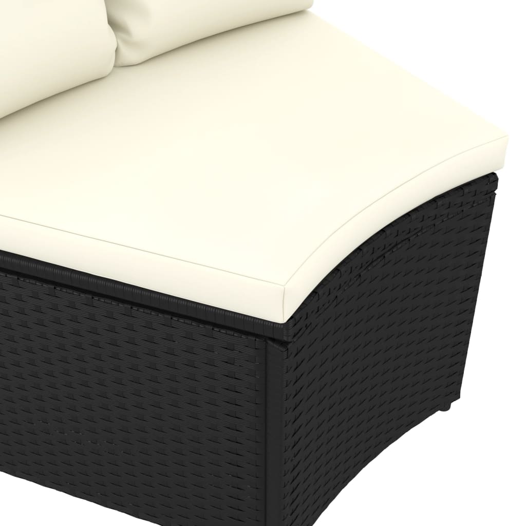 vidaXL 5-dijelni set vrtnih sofa od poliratana s jastucima crni