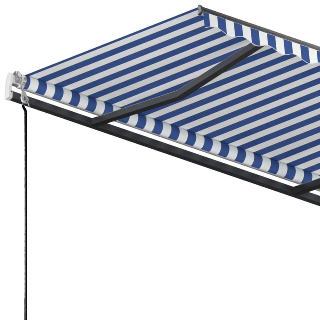 vidaXL Samostojeća tenda na ručno uvlačenje 300 x 250 cm plavo-bijela