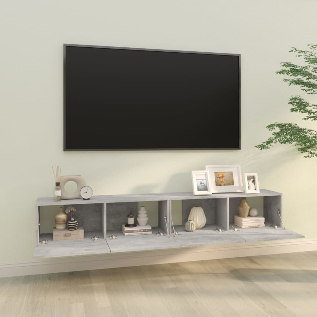 vidaXL Zidni TV ormarići 2 kom sivi 100 x 30 x 30 cm konstruirano drvo