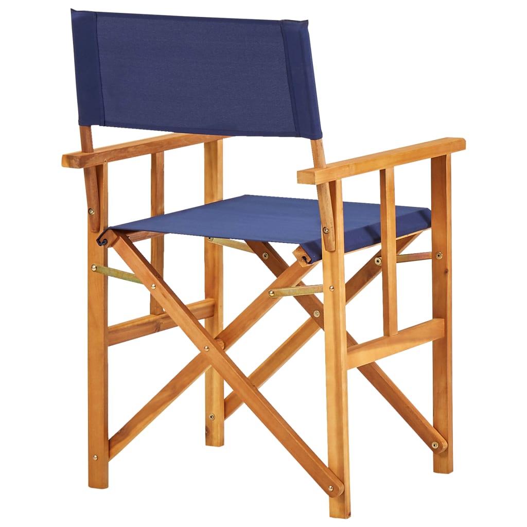 vidaXL Redateljska stolica od masivnog bagremovog drva plava