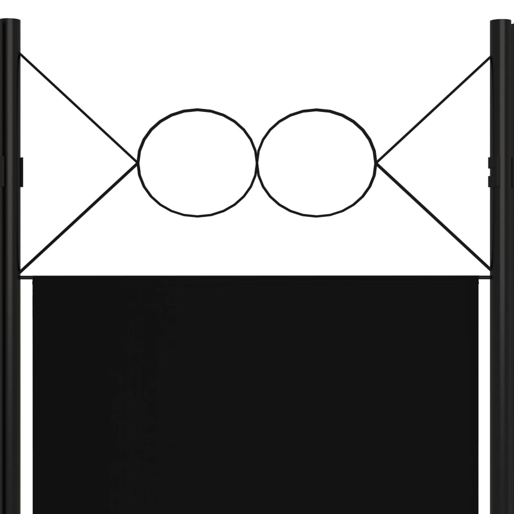 vidaXL Sobna pregrada sa 6 panela crna 240 x 180 cm