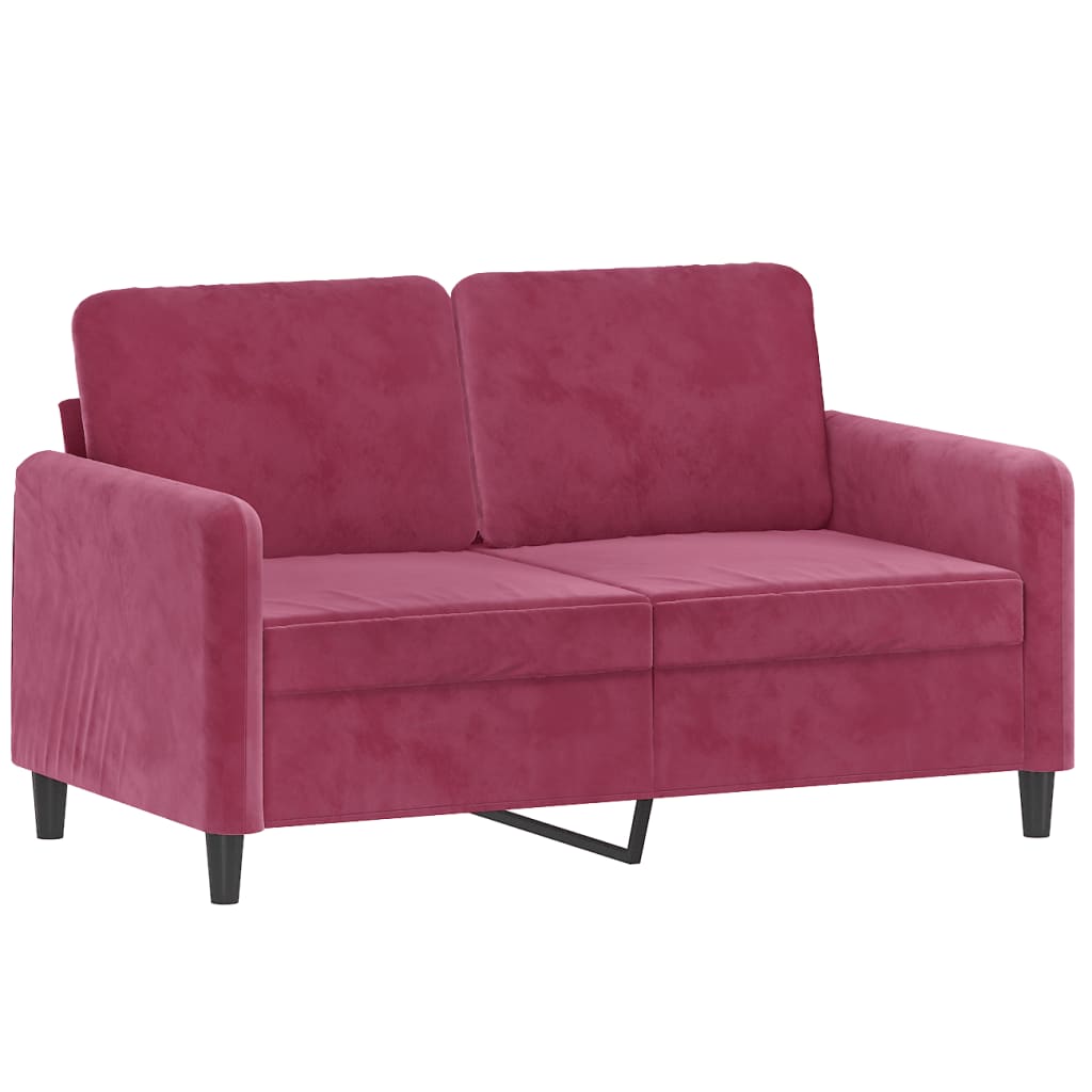 vidaXL 2-dijelni set sofa crvena boja vina baršunasti