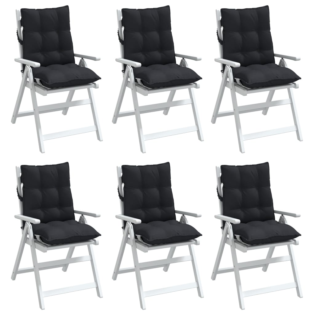 vidaXL Jastuci za stolice s niskim naslonom 6 kom crni tkanina Oxford