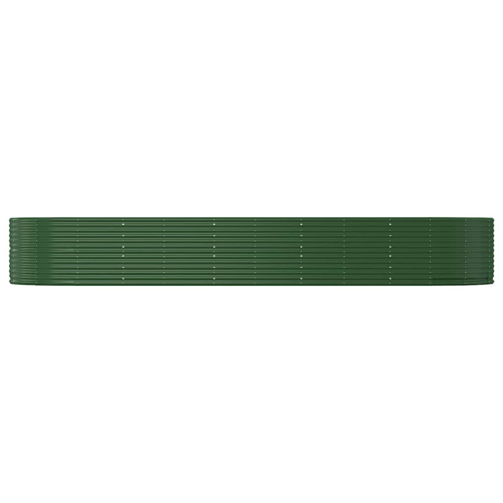 vidaXL Povišena vrtna gredica od čelika 447x140x68 cm zelena