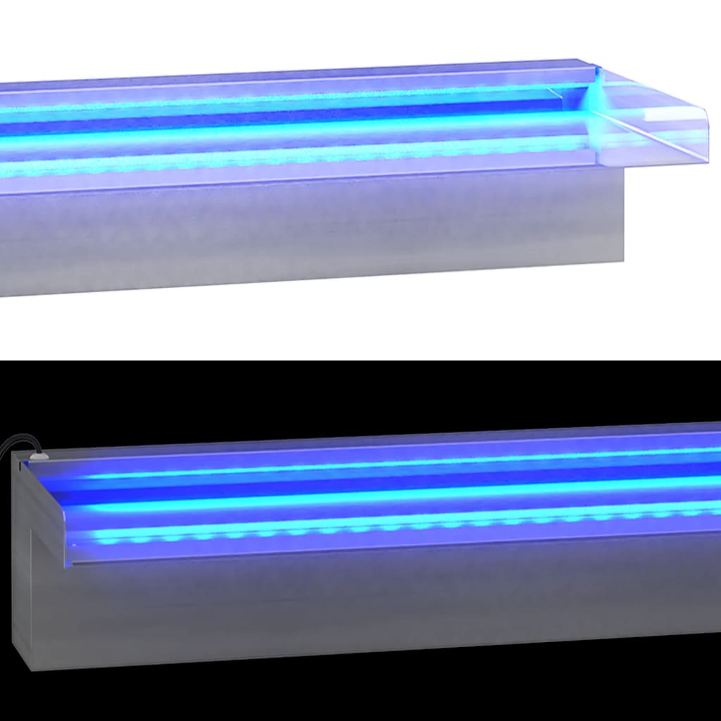 vidaXL Prelijevajući vodopad RGB LED od nehrđajućeg čelika 60 cm