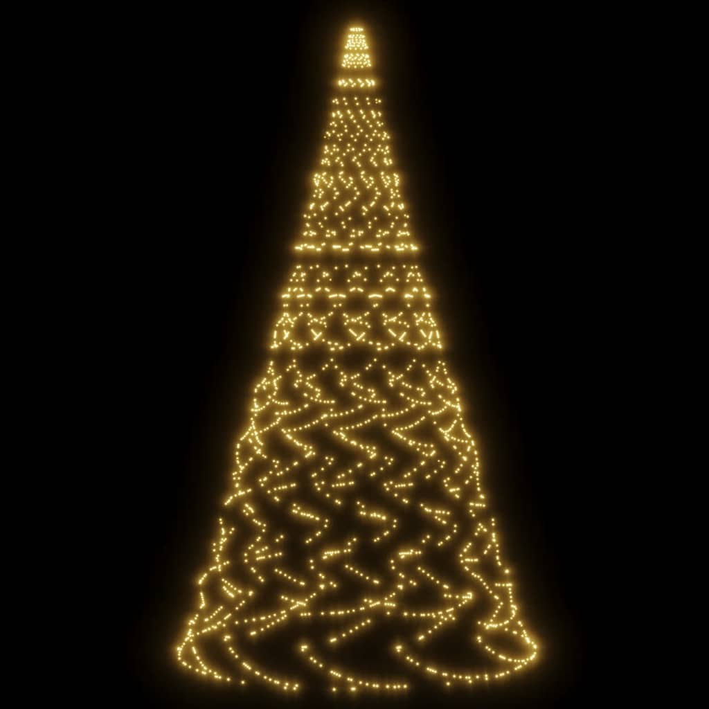 vidaXL Božićno drvce na stijegu 1400 toplih bijelih LED žarulja 500 cm