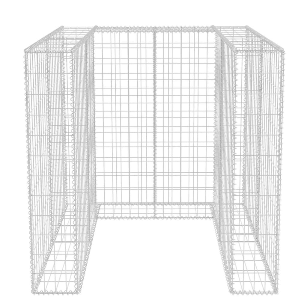 vidaXL Gabionska ograda za kantu za otpad od čelika 110 x 100 x 120 cm